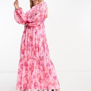 ASOS DESIGN channel waist maxi dress in floral print